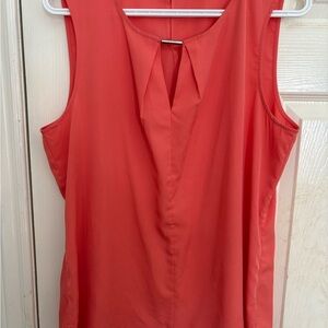 Women’s Calvin Klein Orange Sleeveless Blouse with Keyhole Detail size large